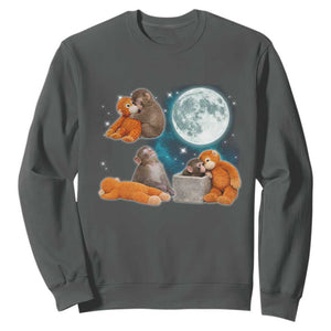 Baby Monkey Punch Sweatshirt Team Punch Monkey Viral Trend TS14 Dark Heather Print Your Wear