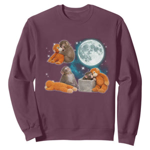 Baby Monkey Punch Sweatshirt Team Punch Monkey Viral Trend TS14 Maroon Print Your Wear