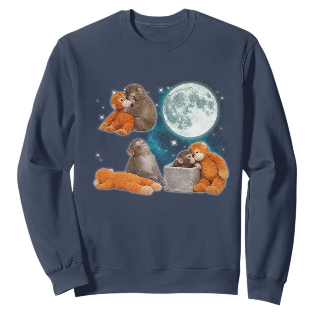 Baby Monkey Punch Sweatshirt Team Punch Monkey Viral Trend TS14 Navy Print Your Wear