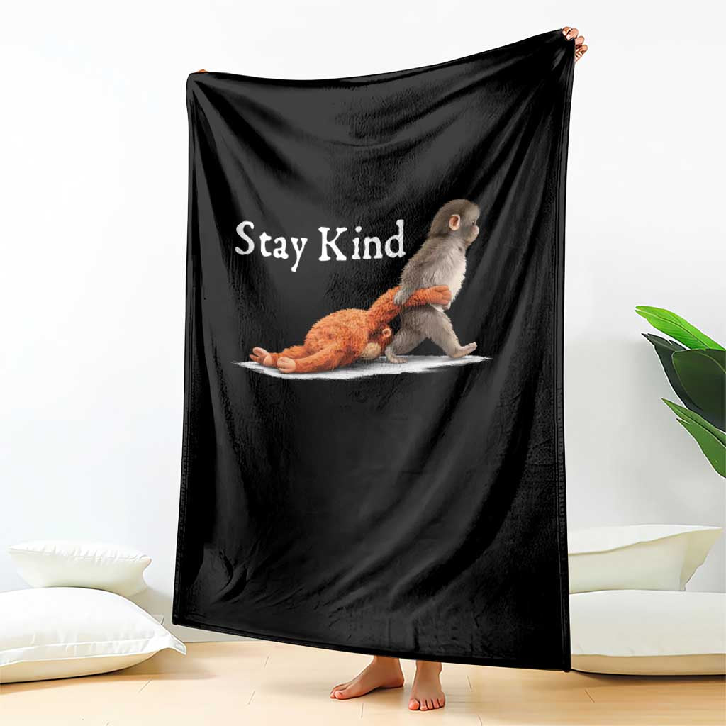 Punch Monkey Viral Trend Throw Blanket Stay Kind TS14 Print Your Wear