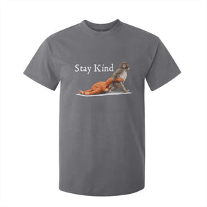 Punch Monkey Viral Trend T Shirt For Kid Stay Kind TS14 Charcoal Print Your Wear