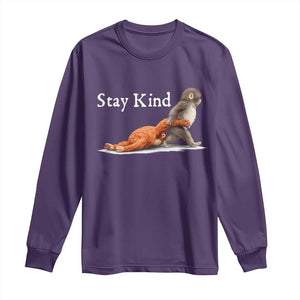 Punch Monkey Viral Trend Long Sleeve Shirt Stay Kind TS14 Purple Print Your Wear