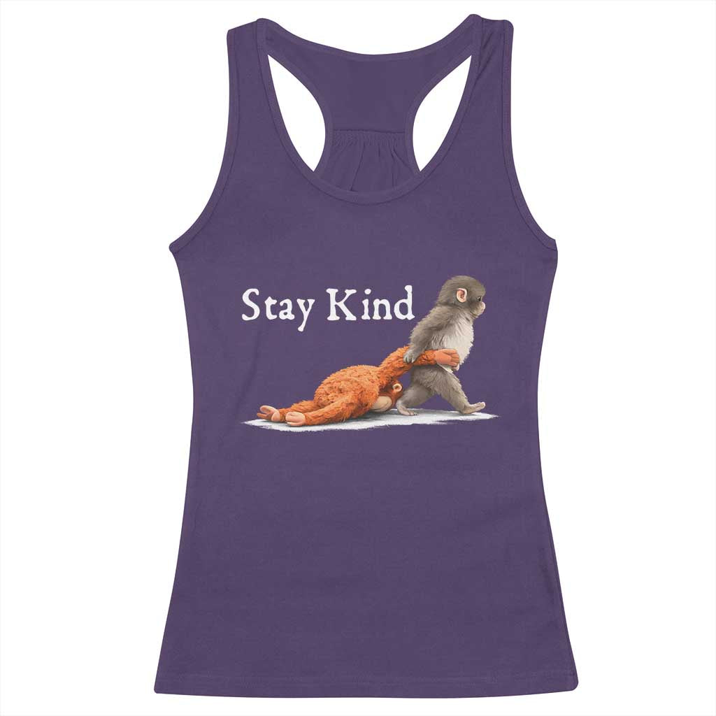 Punch Monkey Viral Trend Racerback Tank Top Stay Kind TS14 Purple Print Your Wear