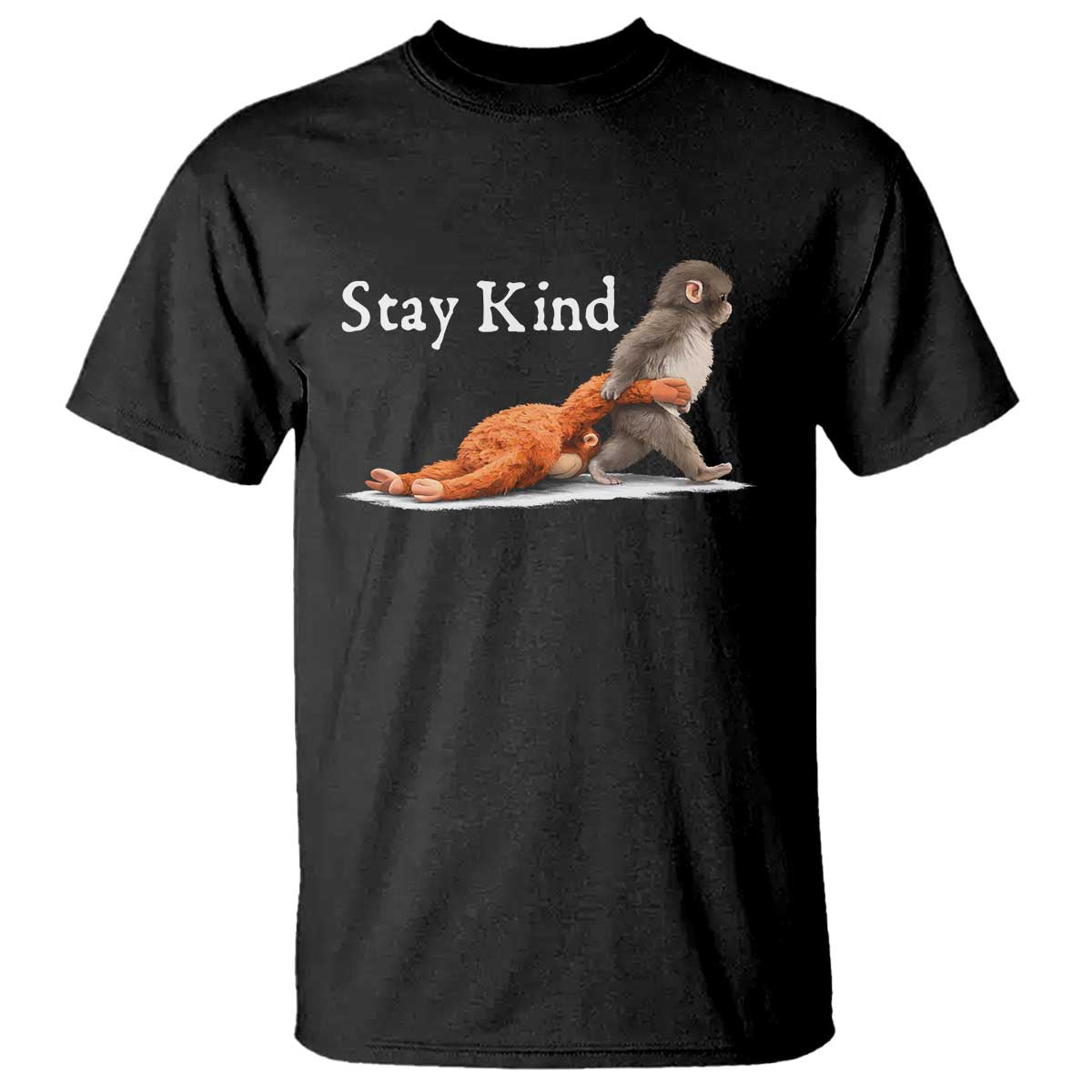Punch Monkey Viral Trend T Shirt Stay Kind TS14 Black Print Your Wear