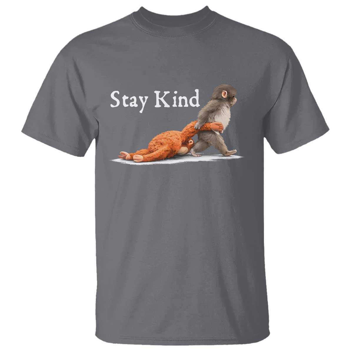 Punch Monkey Viral Trend T Shirt Stay Kind TS14 Charcoal Print Your Wear