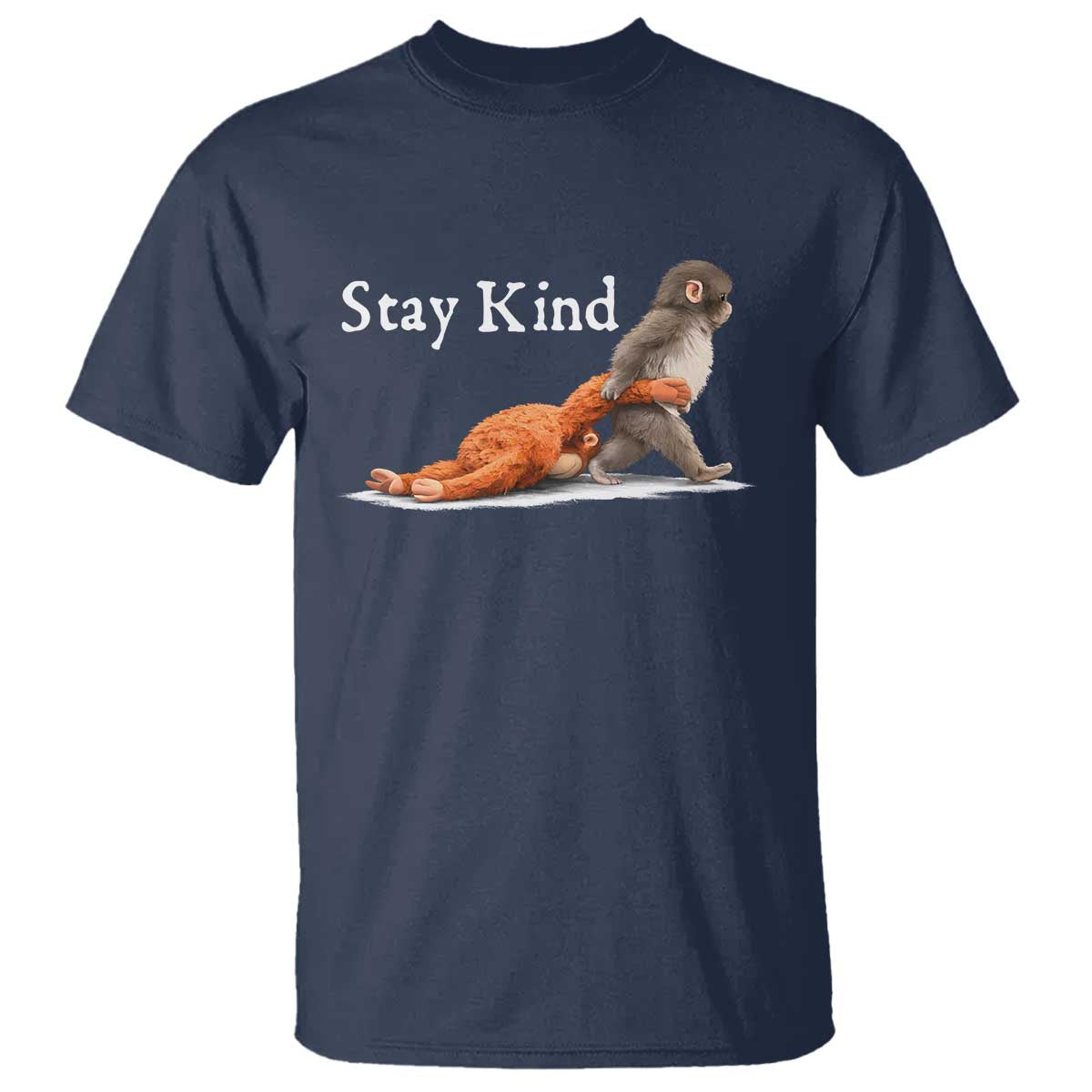 Punch Monkey Viral Trend T Shirt Stay Kind TS14 Navy Print Your Wear