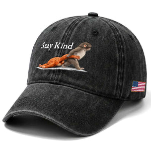 Punch Monkey Viral Trend Washed Cotton Baseball Cap - Stay Kind TS14 Print Your Wear