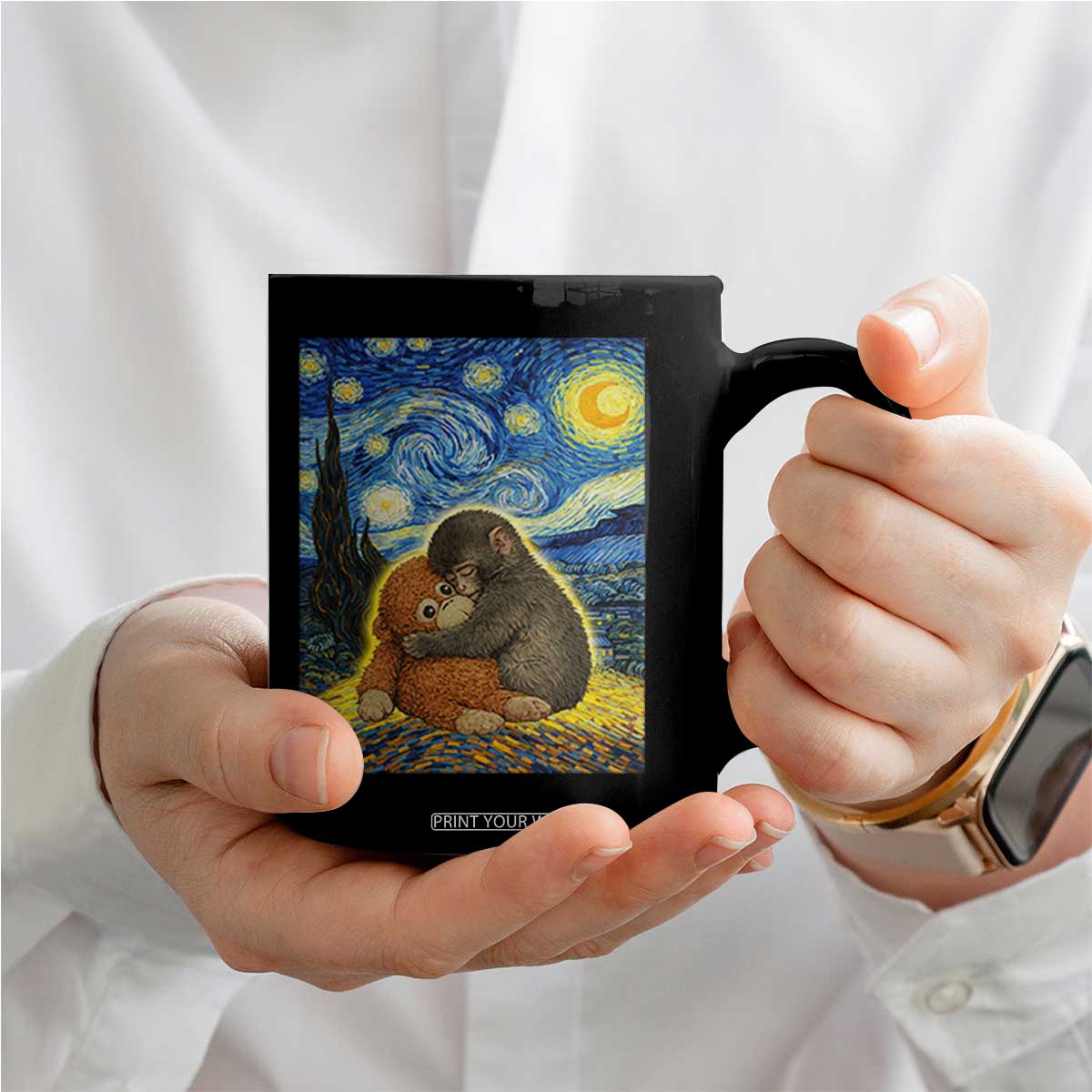 Punch Monkey Starry Night Viral Trend Coffee Mug TS14 Print Your Wear