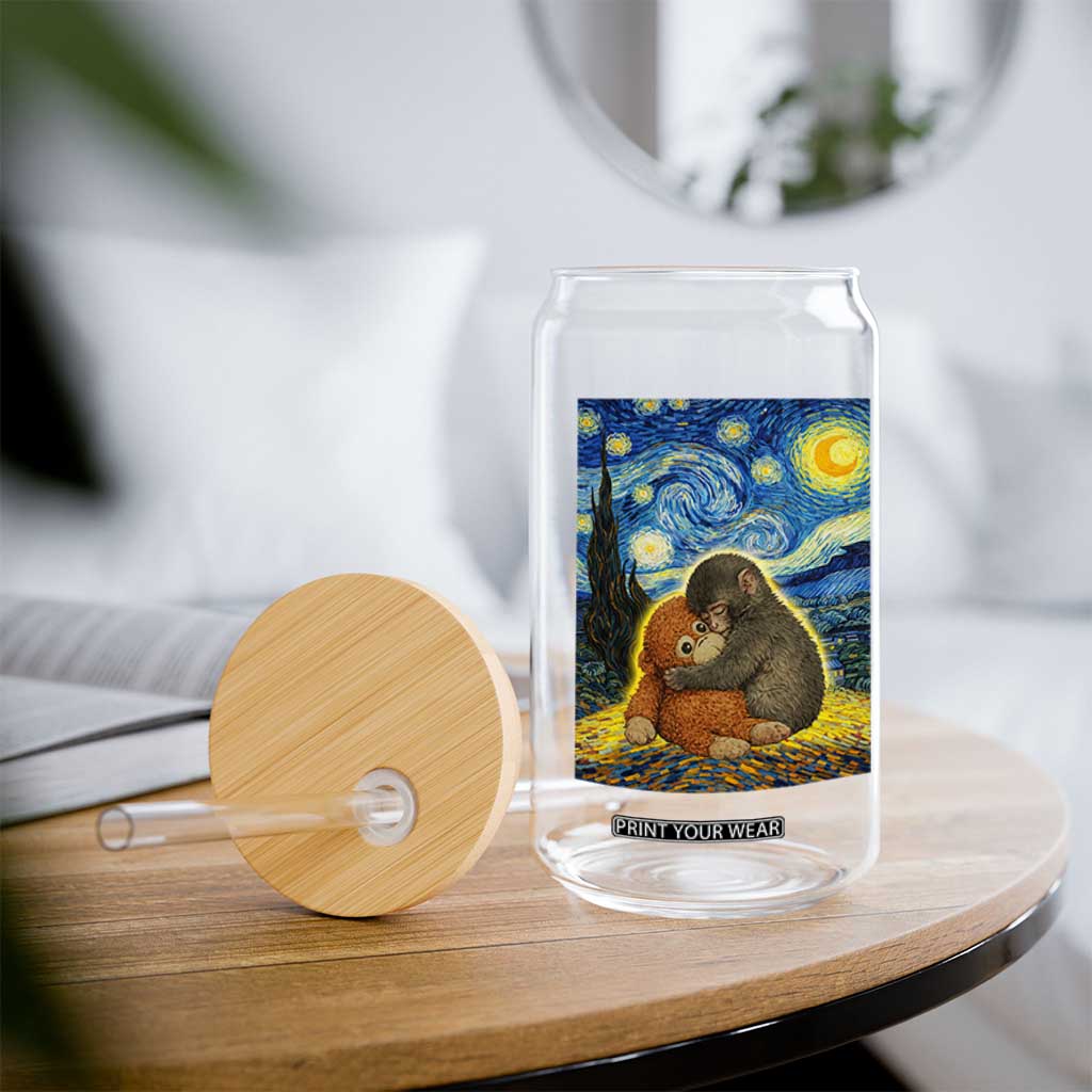 Punch Monkey Starry Night Viral Trend Glass Can TS14 Print Your Wear