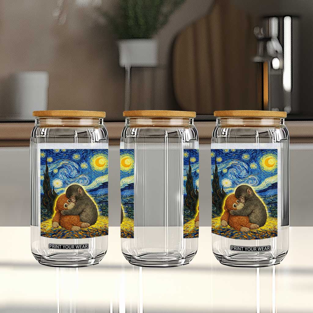 Punch Monkey Starry Night Viral Trend Glass Can TS14 Print Your Wear