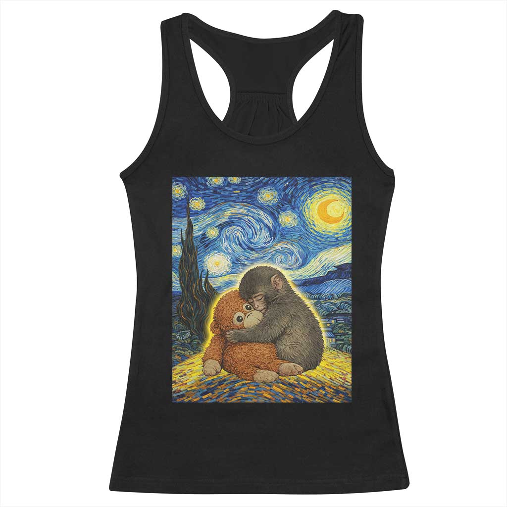 Punch Monkey Starry Night Viral Trend Racerback Tank Top TS14 Black Print Your Wear