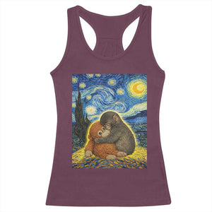 Punch Monkey Starry Night Viral Trend Racerback Tank Top TS14 Maroon Print Your Wear