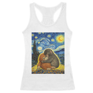 Punch Monkey Starry Night Viral Trend Racerback Tank Top TS14 White Print Your Wear