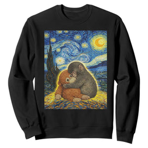 Punch Monkey Starry Night Viral Trend Sweatshirt TS14 Black Print Your Wear