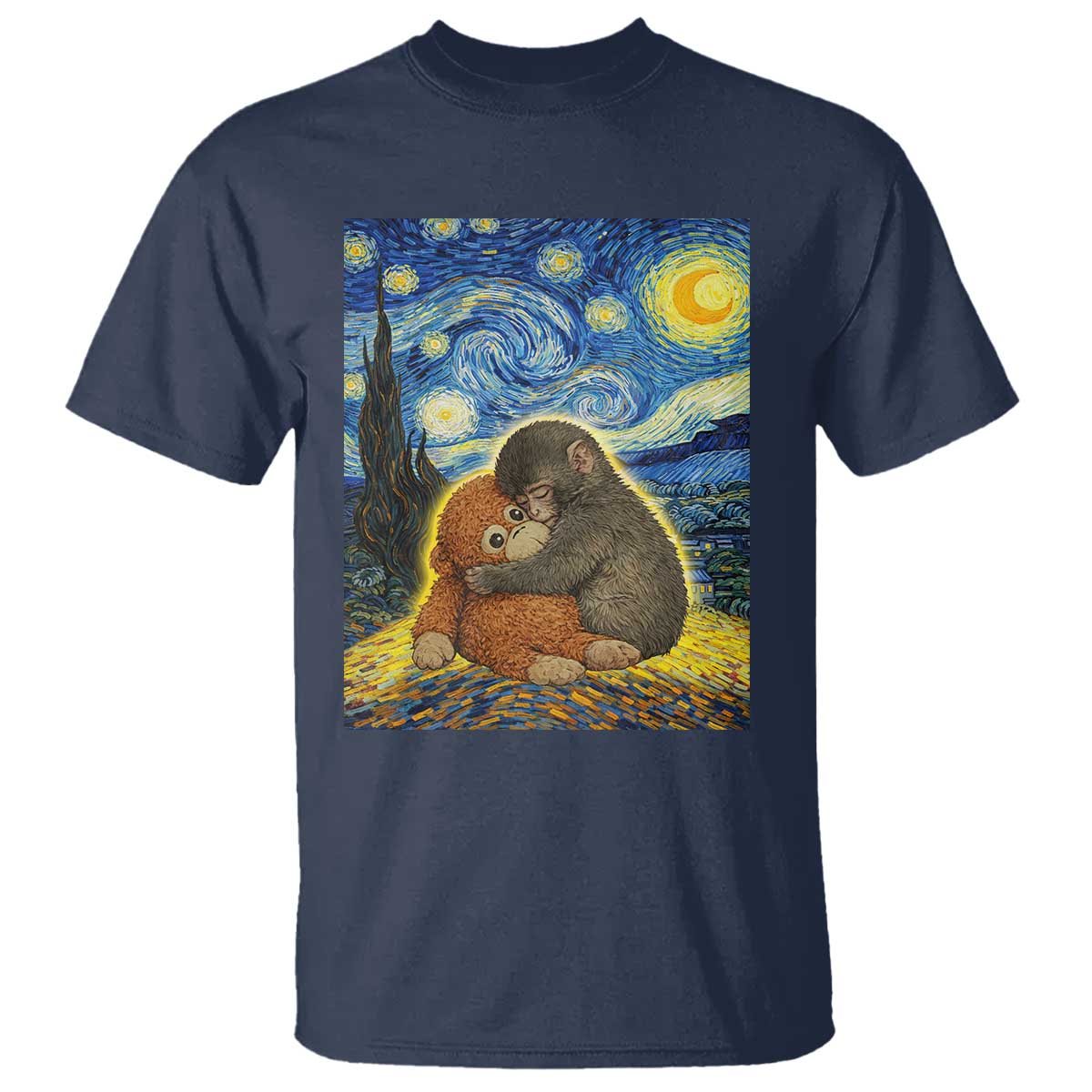 Punch Monkey Starry Night Viral Trend T Shirt TS14 Navy Print Your Wear