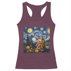 Baby Monkey Punch Starry Night Viral Trend Racerback Tank Top TS14 Maroon Print Your Wear