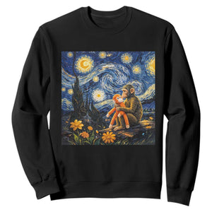 Baby Monkey Punch Starry Night Viral Trend Sweatshirt TS14 Black Print Your Wear