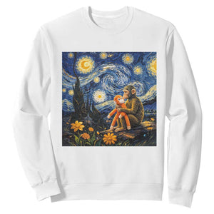 Baby Monkey Punch Starry Night Viral Trend Sweatshirt TS14 White Print Your Wear