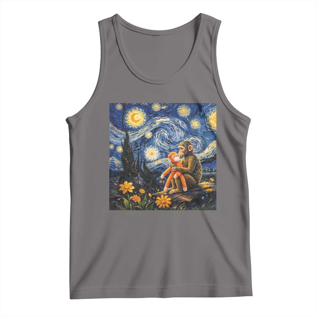 Baby Monkey Punch Starry Night Viral Trend Tank Top TS14 Deep Heather Print Your Wear