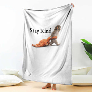 Punch The Monkey Meme Throw Blanket Stay Kind TS14 Print Your Wear