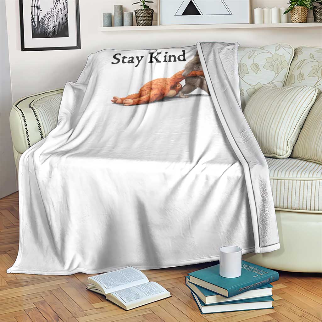 Punch The Monkey Meme Throw Blanket Stay Kind TS14 Print Your Wear