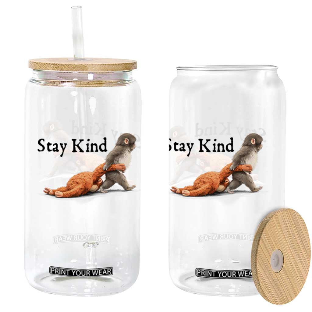 Punch The Monkey Meme Glass Can Stay Kind TS14 Print Your Wear