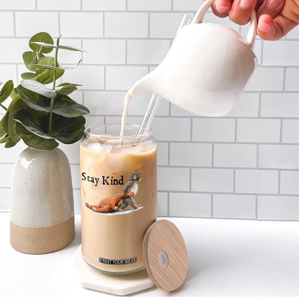 Punch The Monkey Meme Glass Can Stay Kind TS14 Print Your Wear