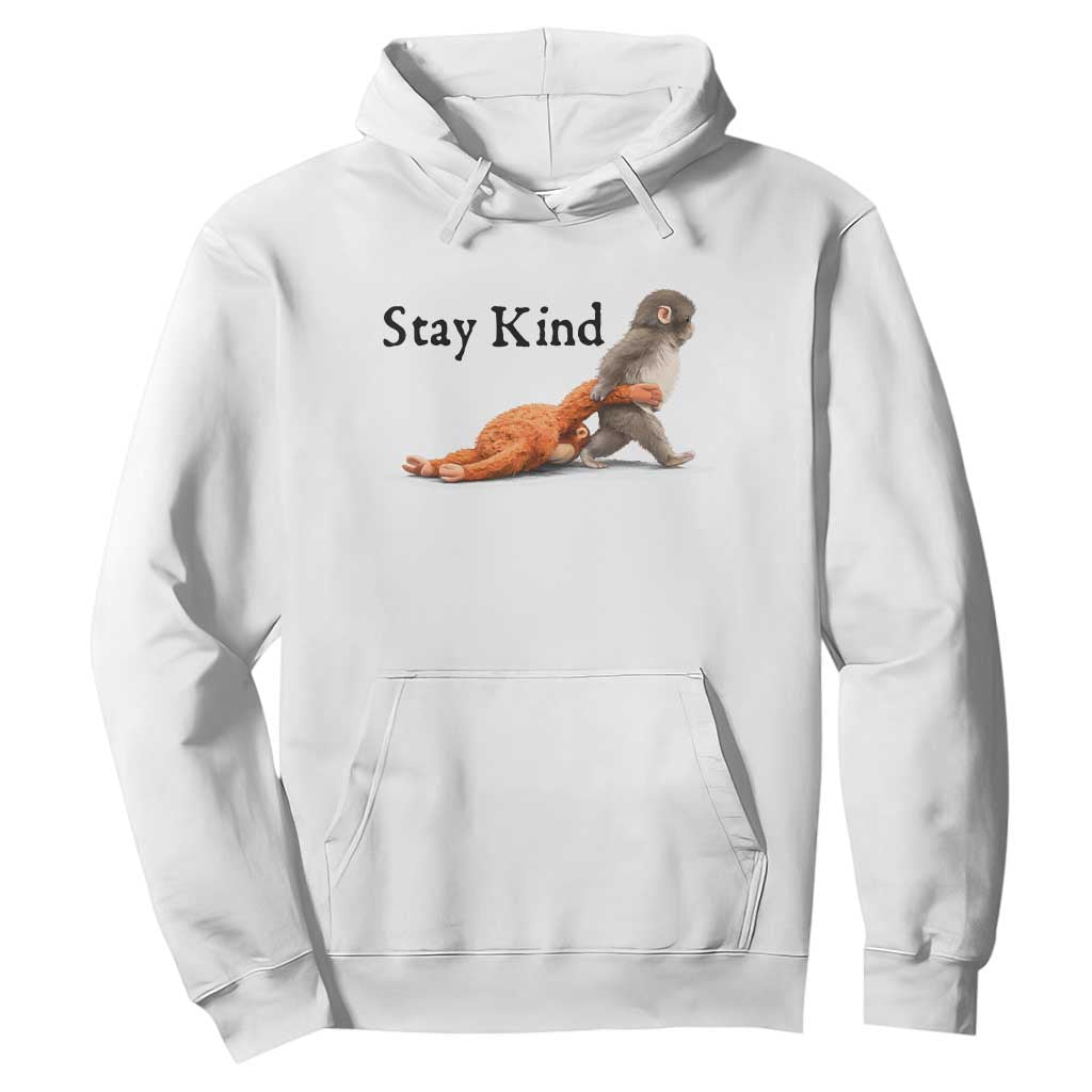 Punch The Monkey Meme Hoodie Stay Kind TS14 White Print Your Wear