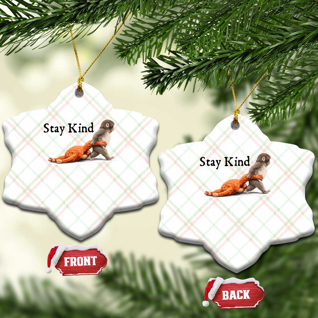 Punch The Monkey Meme Ceramic Ornament Stay Kind TS14 Print Your Wear