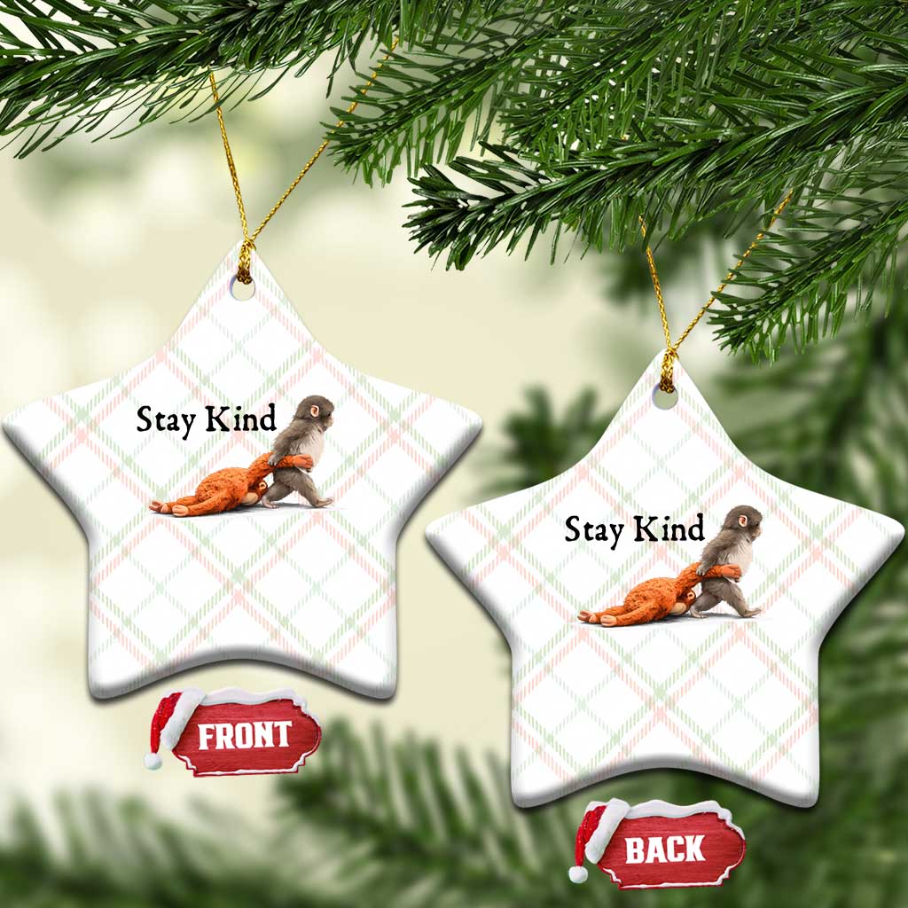 Punch The Monkey Meme Ceramic Ornament Stay Kind TS14 Print Your Wear