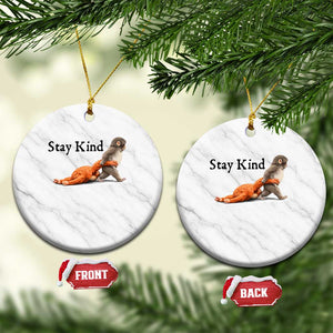 Punch The Monkey Meme Ceramic Ornament Stay Kind TS14 1pc White Marble Print Your Wear