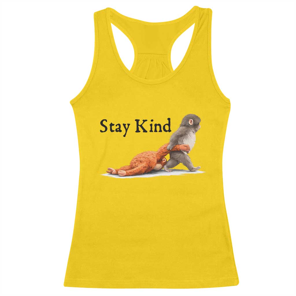Punch The Monkey Meme Racerback Tank Top Stay Kind TS14 Daisy Print Your Wear