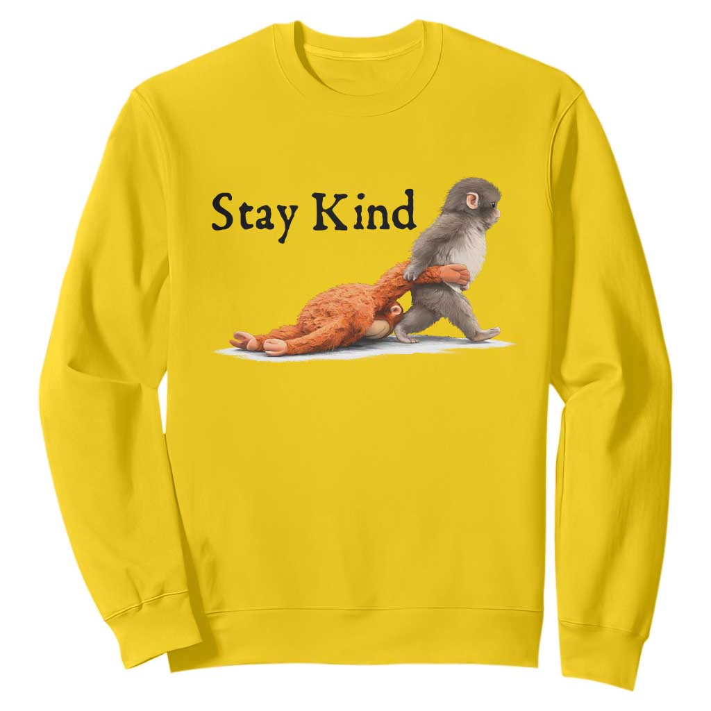 Punch The Monkey Meme Sweatshirt Stay Kind TS14 Daisy Print Your Wear