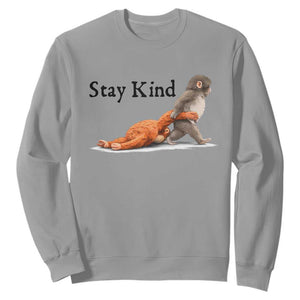 Punch The Monkey Meme Sweatshirt Stay Kind TS14 Sport Gray Print Your Wear