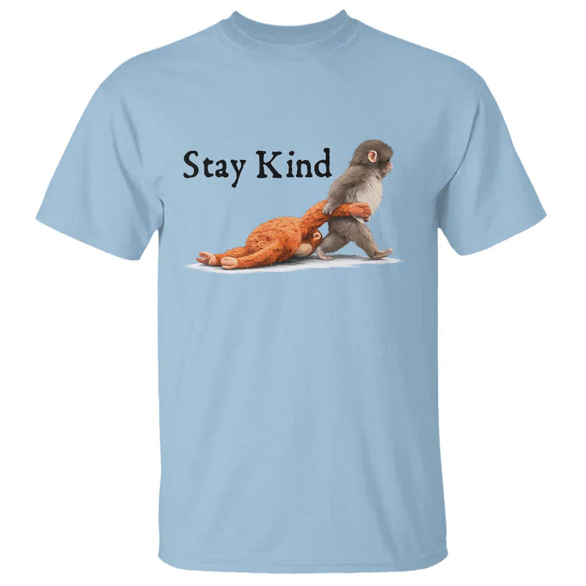 Punch The Monkey Meme T Shirt Stay Kind TS14 Light Blue Print Your Wear