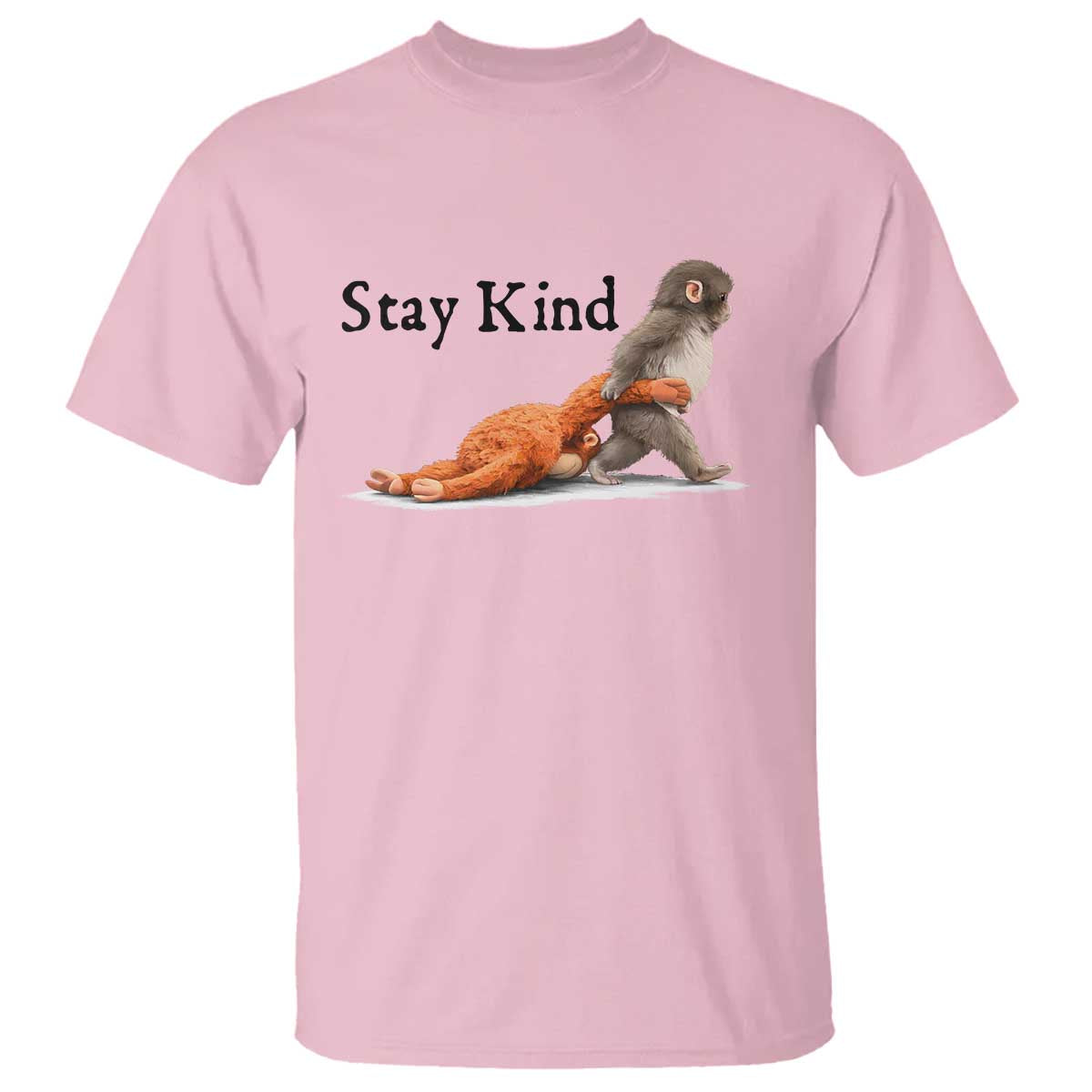 Punch The Monkey Meme T Shirt Stay Kind TS14 Light Pink Print Your Wear