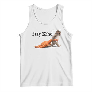 Punch The Monkey Meme Tank Top Stay Kind TS14 White Print Your Wear