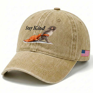 Punch The Monkey Meme Washed Cotton Baseball Cap Stay Kind TS14 Print Your Wear