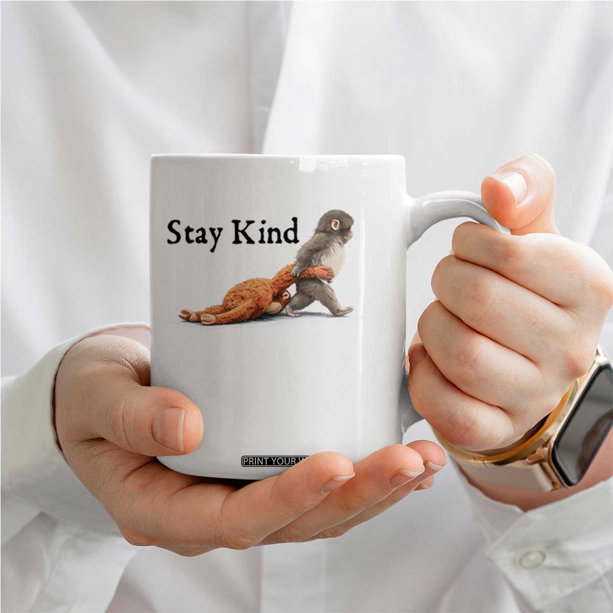 Punch The Monkey Meme Coffee Mug Stay Kind TS14 Print Your Wear