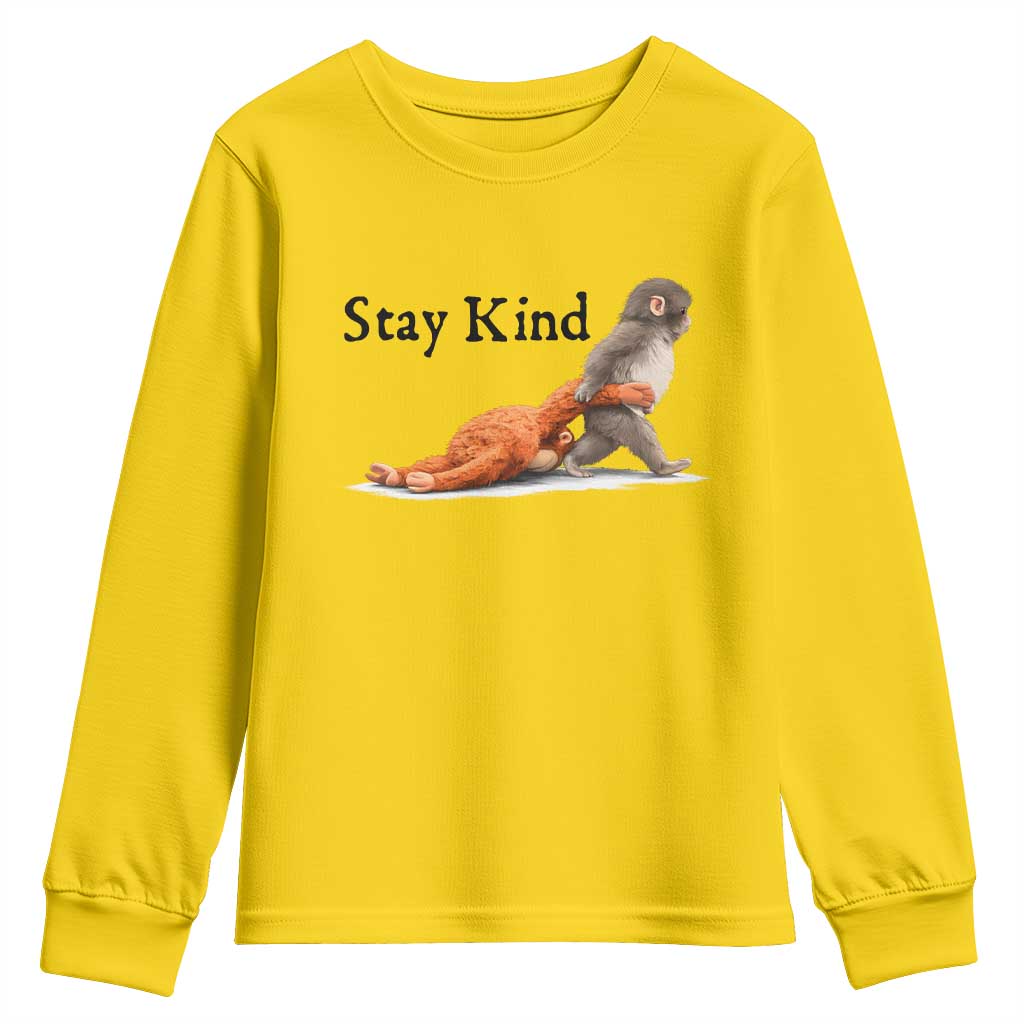 Punch The Monkey Meme Youth Sweatshirt Stay Kind TS14 Daisy Print Your Wear