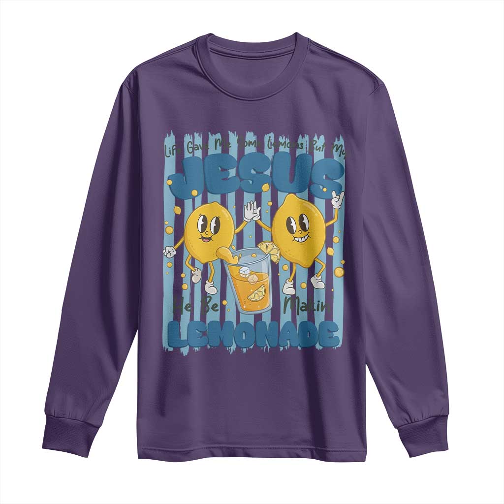 Jesus Lemonade Long Sleeve Shirt Life Gave Me Some Lemons TS14 Purple Print Your Wear