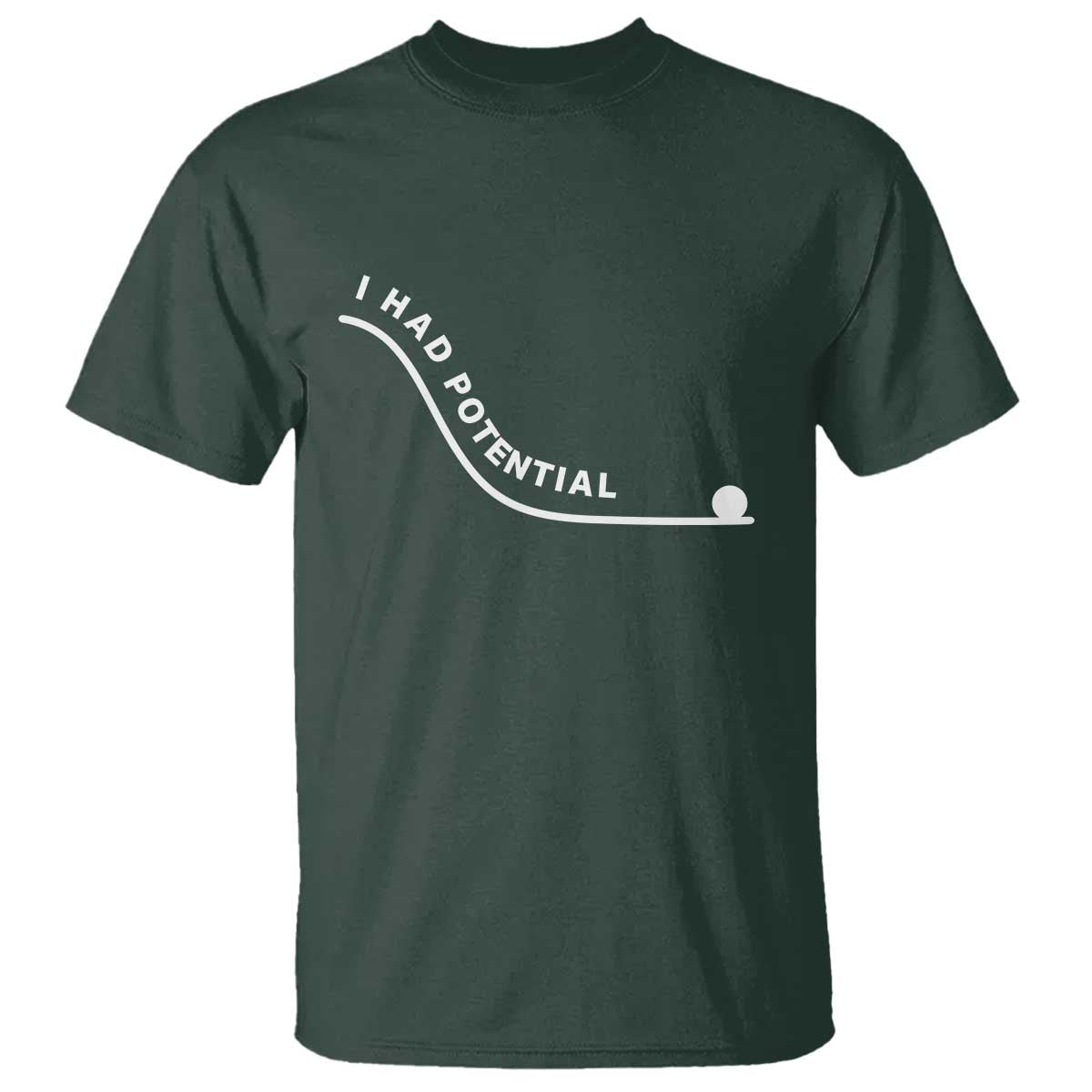 I Had Potential T Shirt Funny Sci-Fi Book Lover TS14 Dark Forest Green Print Your Wear