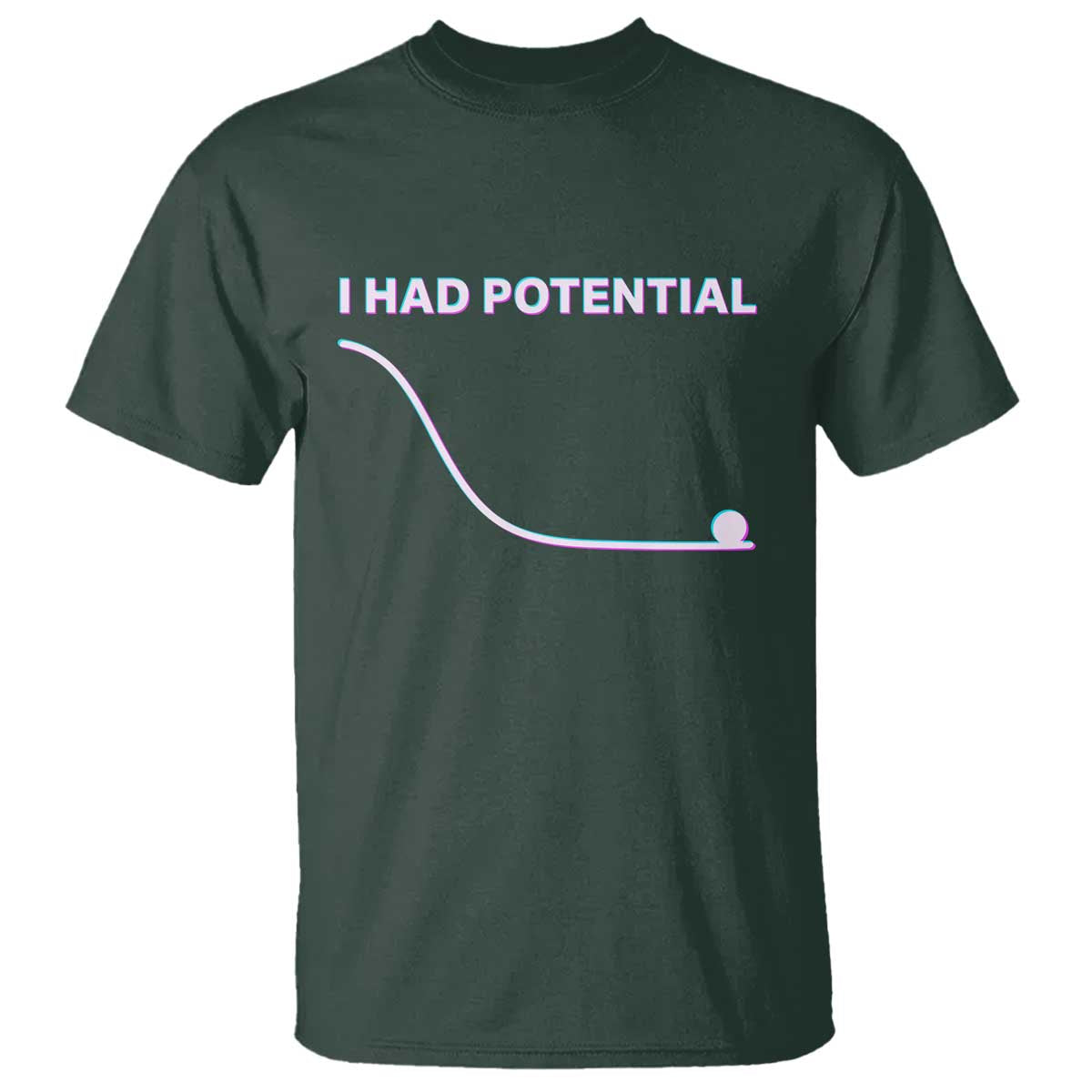 I Had Potential T Shirt Funny Physics Teacher Motivational Quote TS14 Dark Forest Green Print Your Wear