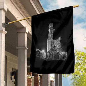 Funny Cat Selfie Lunar Mission 2026 Garden Flag TS14 Print Your Wear