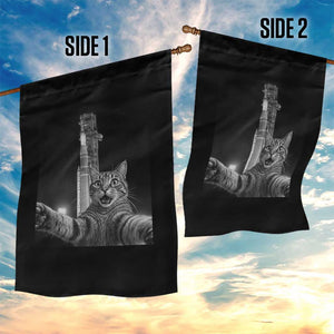 Funny Cat Selfie Lunar Mission 2026 Garden Flag TS14 Print Your Wear