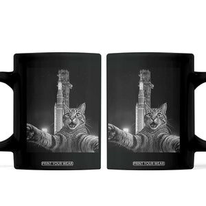 Funny Cat Selfie Lunar Mission 2026 Coffee Mug TS14 Black Print Your Wear