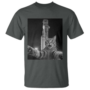 Funny Cat Selfie Lunar Mission 2026 T Shirt TS14 Dark Heather Print Your Wear