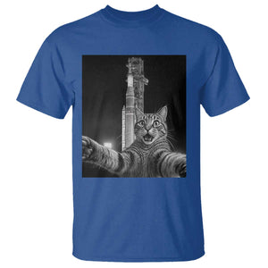 Funny Cat Selfie Lunar Mission 2026 T Shirt TS14 Royal Blue Print Your Wear