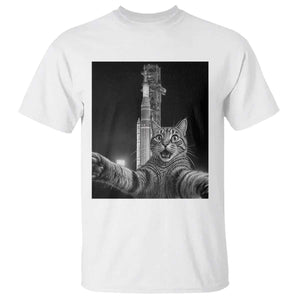 Funny Cat Selfie Lunar Mission 2026 T Shirt TS14 White Print Your Wear