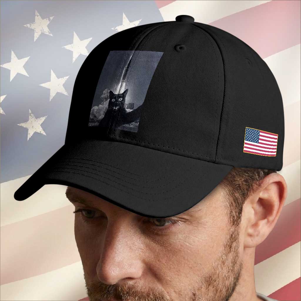 Funny Black Cat Selfie Baseball Cap Back To The Moon Mission 2026 TS14 Print Your Wear